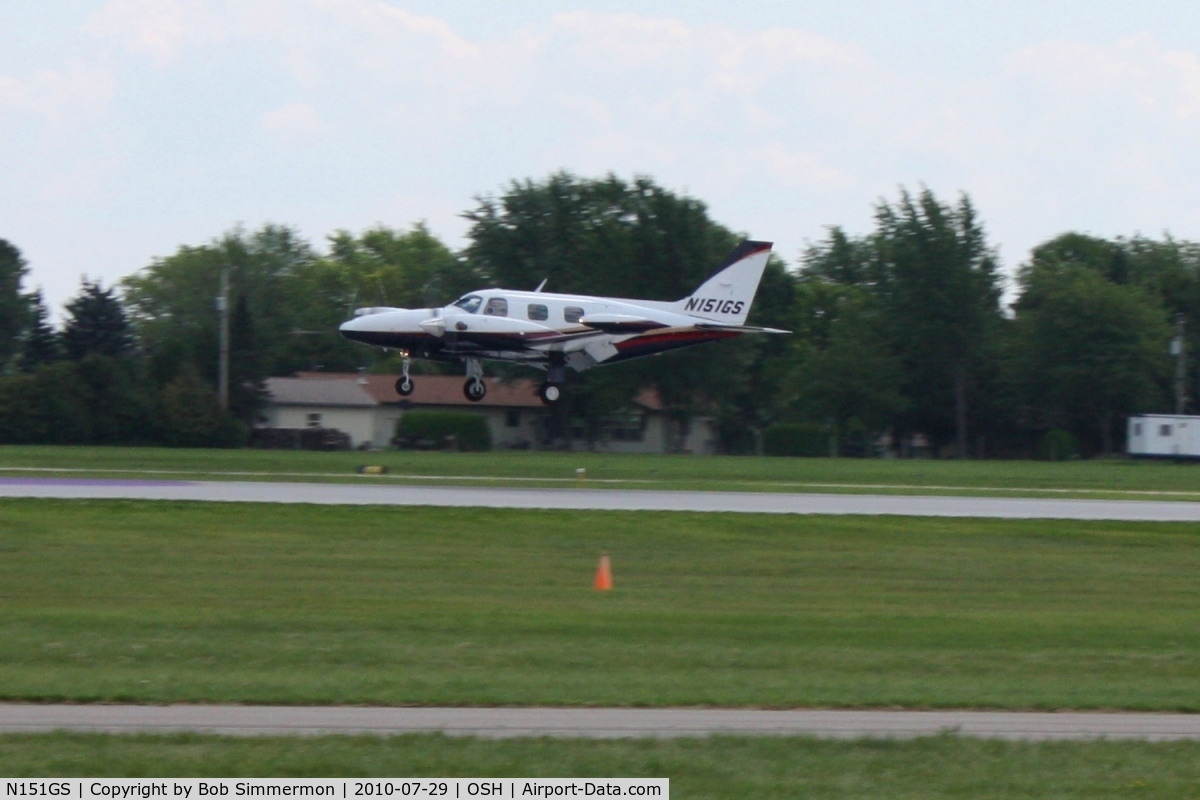 N151GS, 1979 Piper PA-31T Cheyenne C/N 31T-8020024, Arriving at Oshkosh, Wisconsin during Airventure 2010.