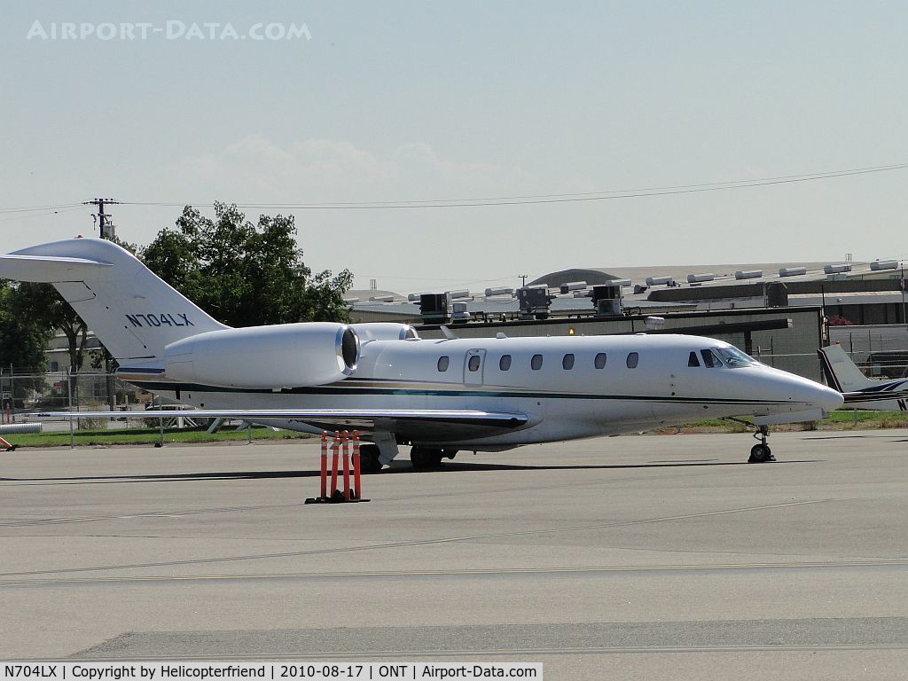N704LX, 1999 Cessna 750 Citation X Citation X C/N 750-0091, Parked on the southside of Ontario
