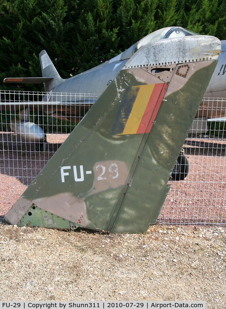FU-29, Republic F-84F Thunderstreak C/N Not found (52-7175/FU-29), Only last piece of a Belgium Air Force F-84F preserved inside Savigny-les-Beaune Museum