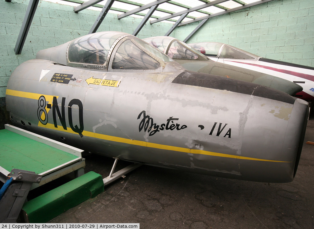 24, Dassault Mystere IVA C/N 24, S/n 24 - Cockpit section of a French Air Force Mystere IVA preserved at the Savigny-les-Beaune Museum