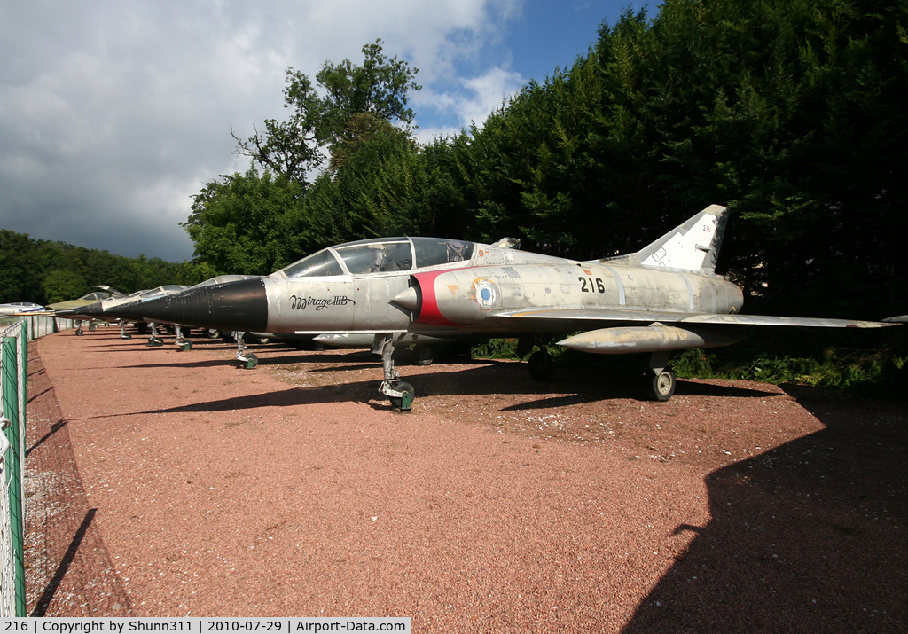 216, Dassault Mirage IIIB C/N 216, S/n 216 - Mirage IIIB preserved inside Savigny-les-Beaune Museum...
