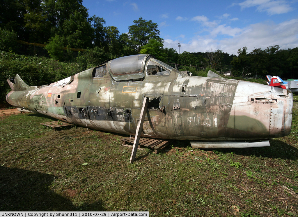 UNKNOWN, Miscellaneous Various C/N unknown, Belgium Air Force F84F stored inside Savigny-les-Beaune Museum...