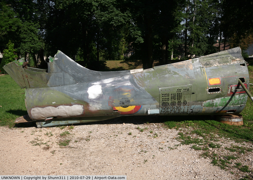 UNKNOWN, Miscellaneous Various C/N unknown, Rear part from a Belgium Air Force F-84F stored at Savigny-les-Beaune-Museum...