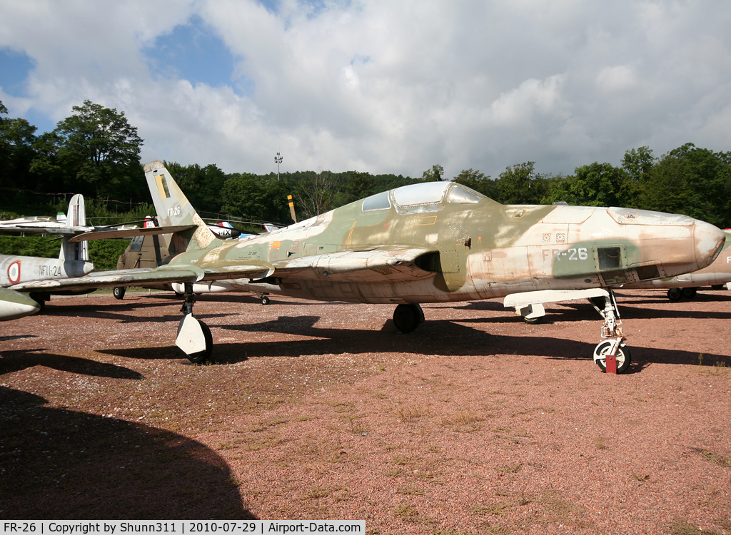 FR-26, 1951 Republic RF-84F Thunderflash C/N Not found (51-1886), Preserved Belgium Air Force RF-84F inside Savigny-les-Beaune Museum...