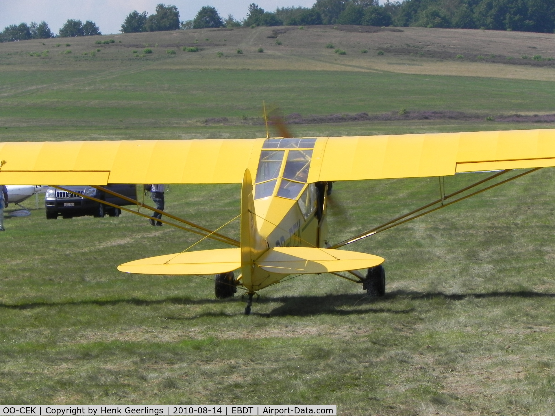 OO-CEK, 1944 Piper L-4J Grasshopper (J3C-65D) C/N 12760, Schaffen - Diest Oldtimer Fly- In , Belgium , Aug 2010