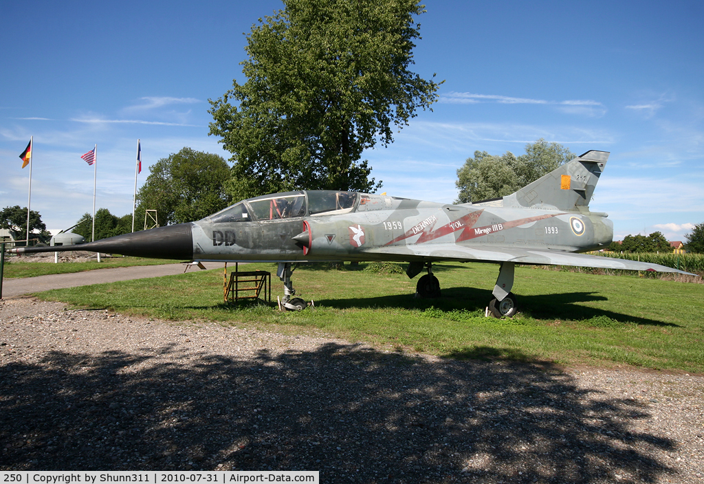 250, Dassault Mirage IIIB-2(RV) C/N 250, S/n 250 - French Air Force Mirage IIIB-RV preserved in the Hatten Museum... Additional special titles...