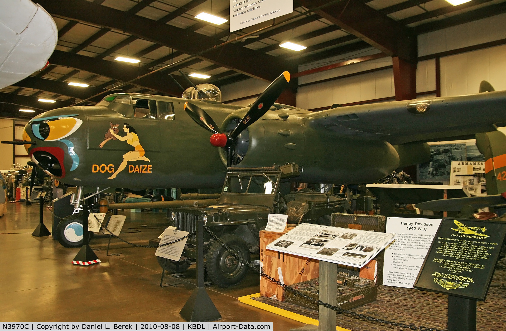 N3970C, 1953 North American B-25H Mitchell C/N 98-22000, This B-25 has been painstakingly preserved at the New England Air Museum.