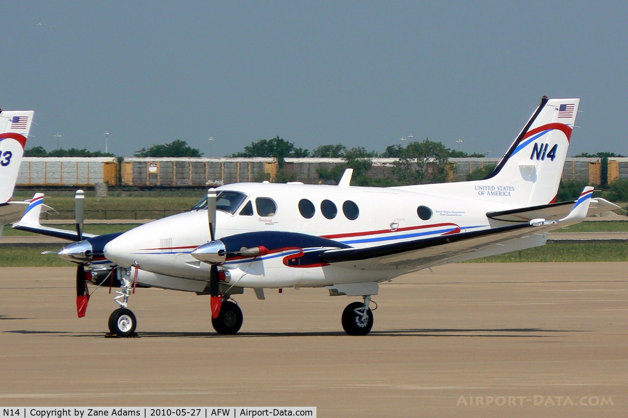 N14, Hawker Beechcraft Corp C90GTI King Air C/N LJ-1972, FAA King Air at Alliance Airport, Fort Worth, TX