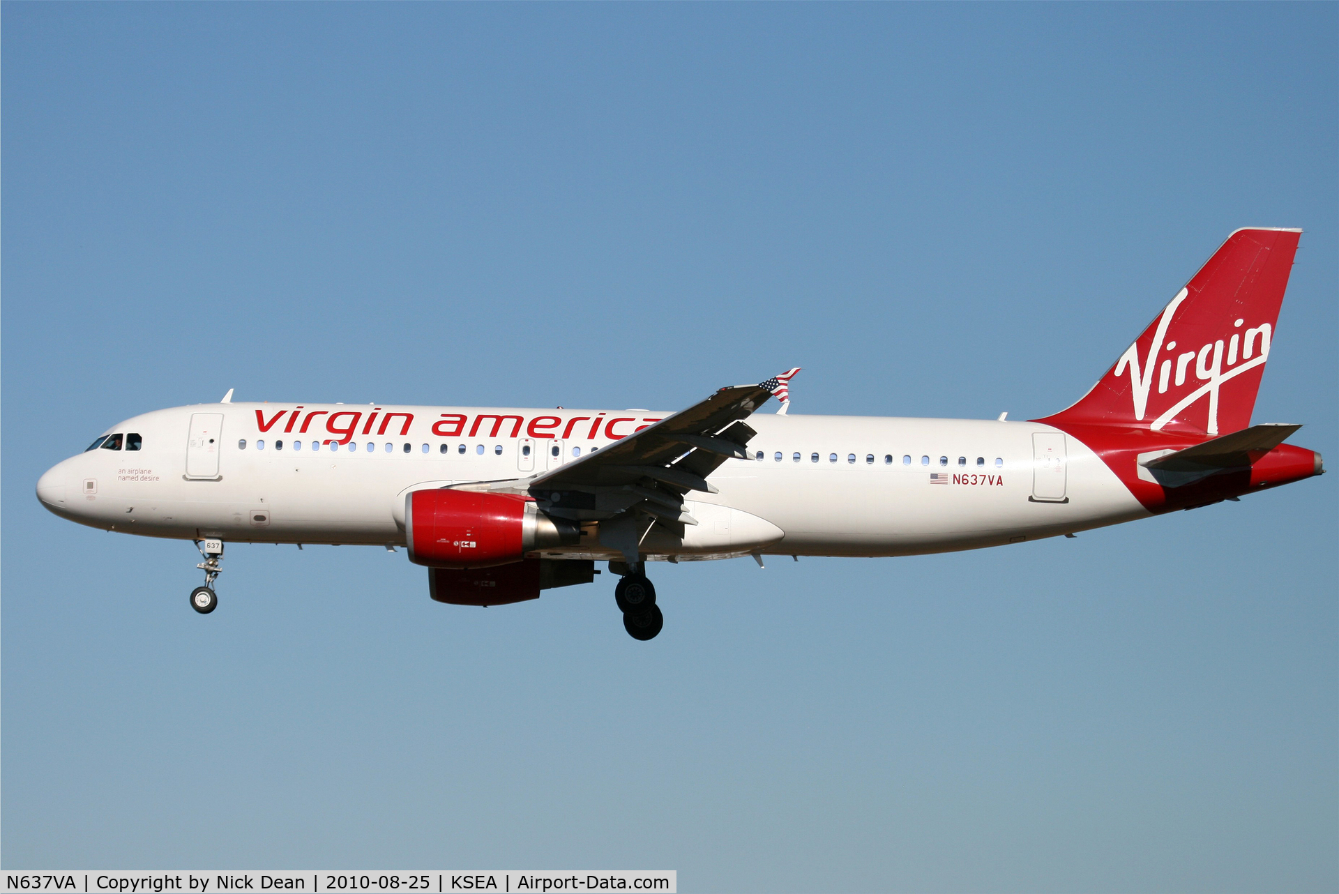 N637VA, 2008 Airbus A320-214 C/N 3465, KSEA