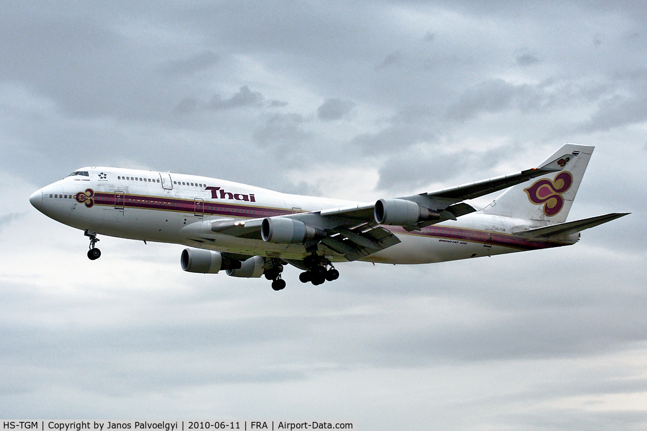 HS-TGM, 1992 Boeing 747-4D7 C/N 27093, Thai Airways International Boeing B747-4D7 to approach in FRA/EDDF