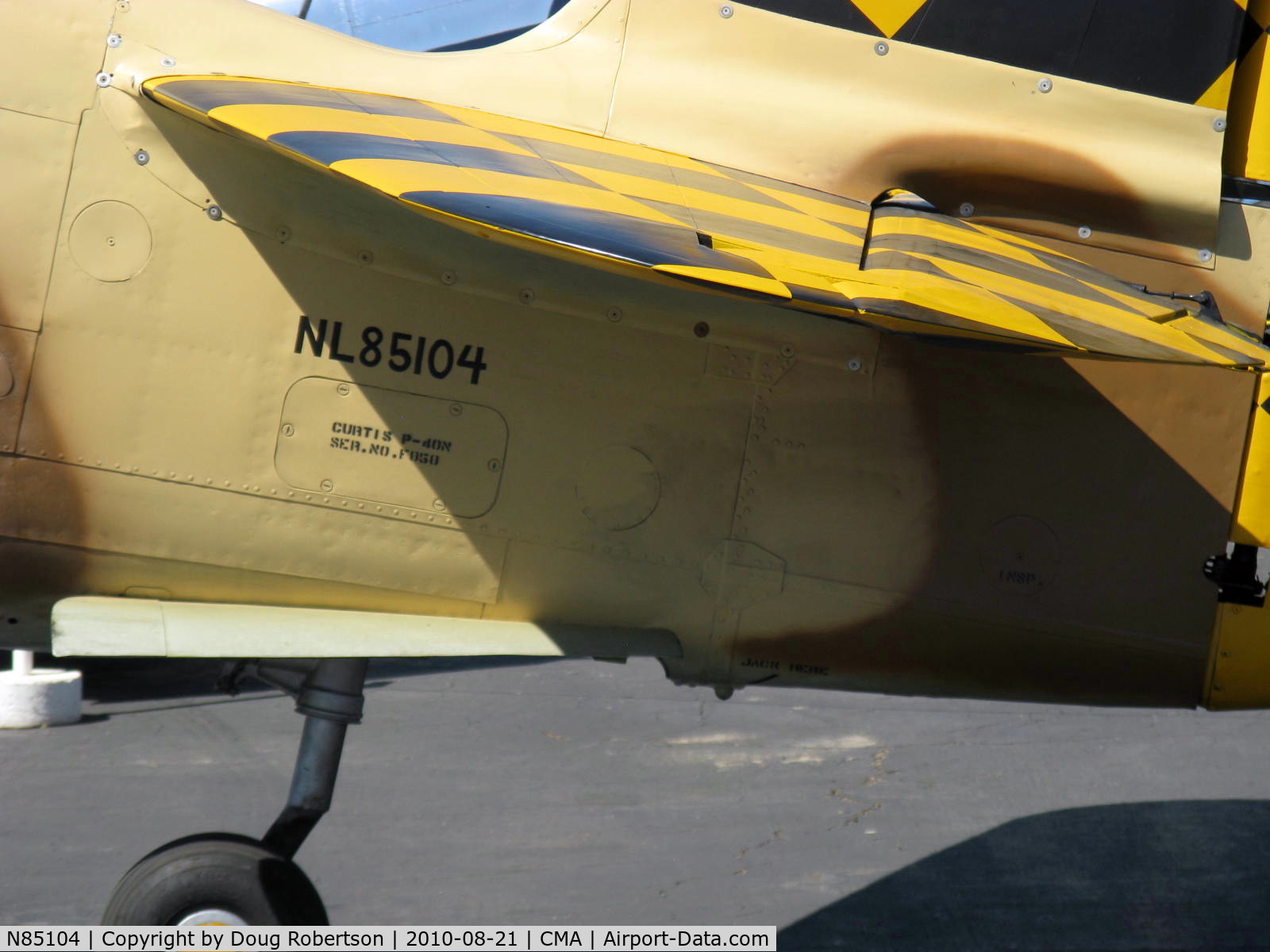 N85104, Curtiss P-40N-5CU Kittyhawk C/N 28954/F858, Curtiss-Wright Maloney P-40N KITTYHAWK IV, Allison V-1710-81 1,360 Hp, data