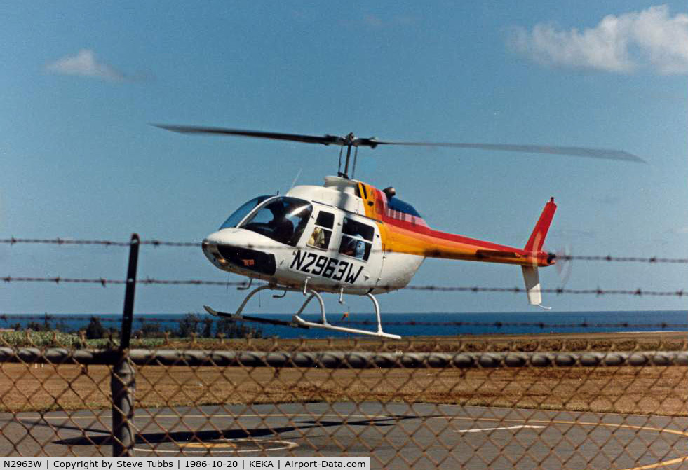 N2963W, 1972 Bell 206B C/N 816, Tour Helicopter on Kauai, Hawaii