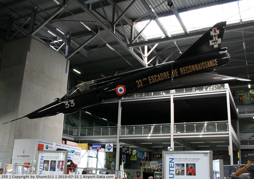 355, Dassault Mirage IIIRD C/N 355, S/n 355 - Mirage IIIRD preserved inside Technik Museum Speyer new hall exhibit...