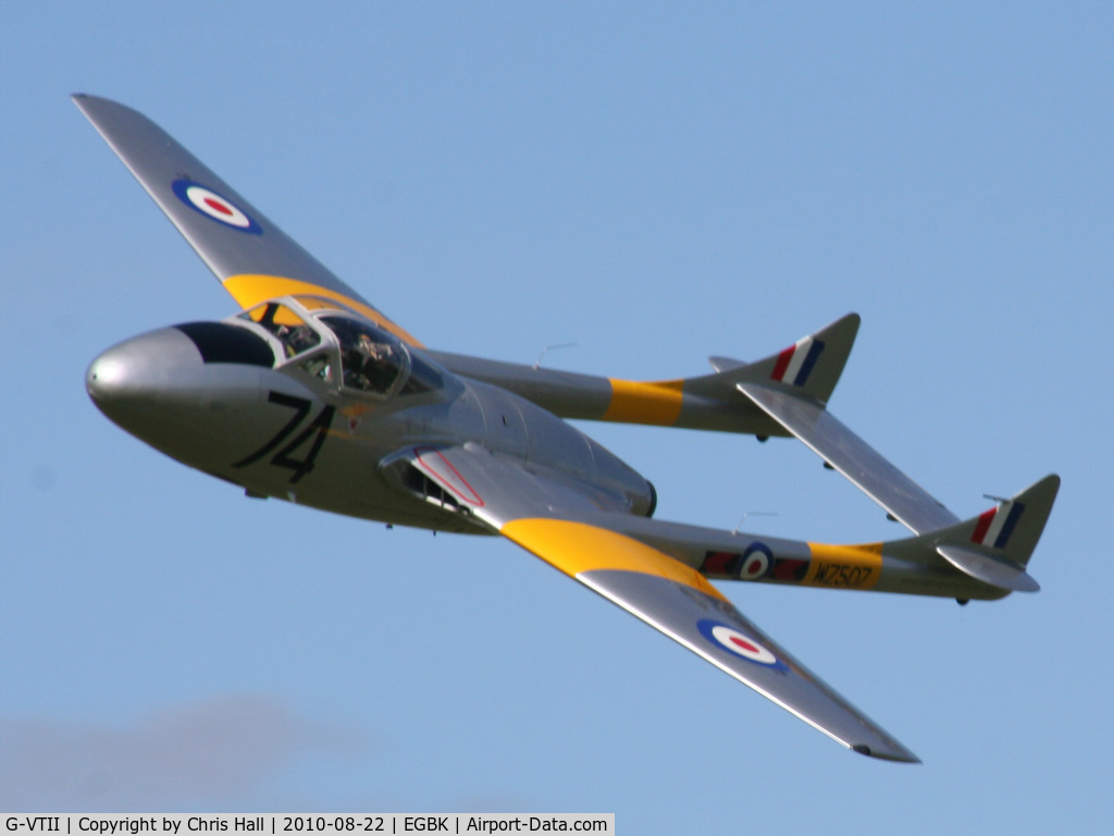 G-VTII, 1954 De Havilland DH-115 Vampire T.11 C/N 15127, displaying at the Sywell Airshow