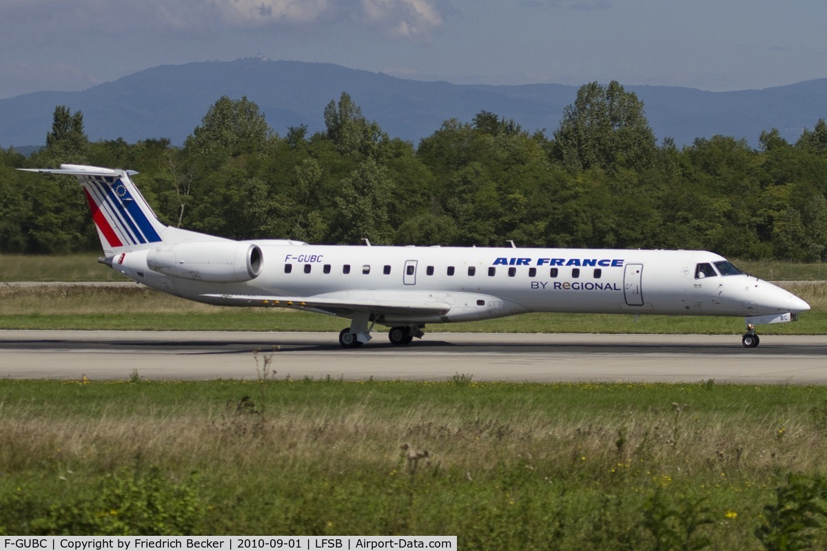 F-GUBC, 2002 Embraer ERJ-145LR (EMB-145LR) C/N 145556, departure from Basel