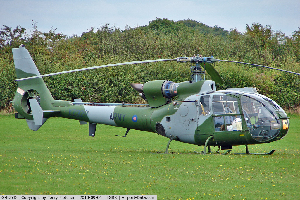 G-BZYD, 1977 Westland SA-341B Gazelle AH1 C/N 1648, 1977 Westland Helicopters Ltd GAZELLE AH.MK1, c/n: 1648 wears Serials XZ329 at 2010 LAA National Rally