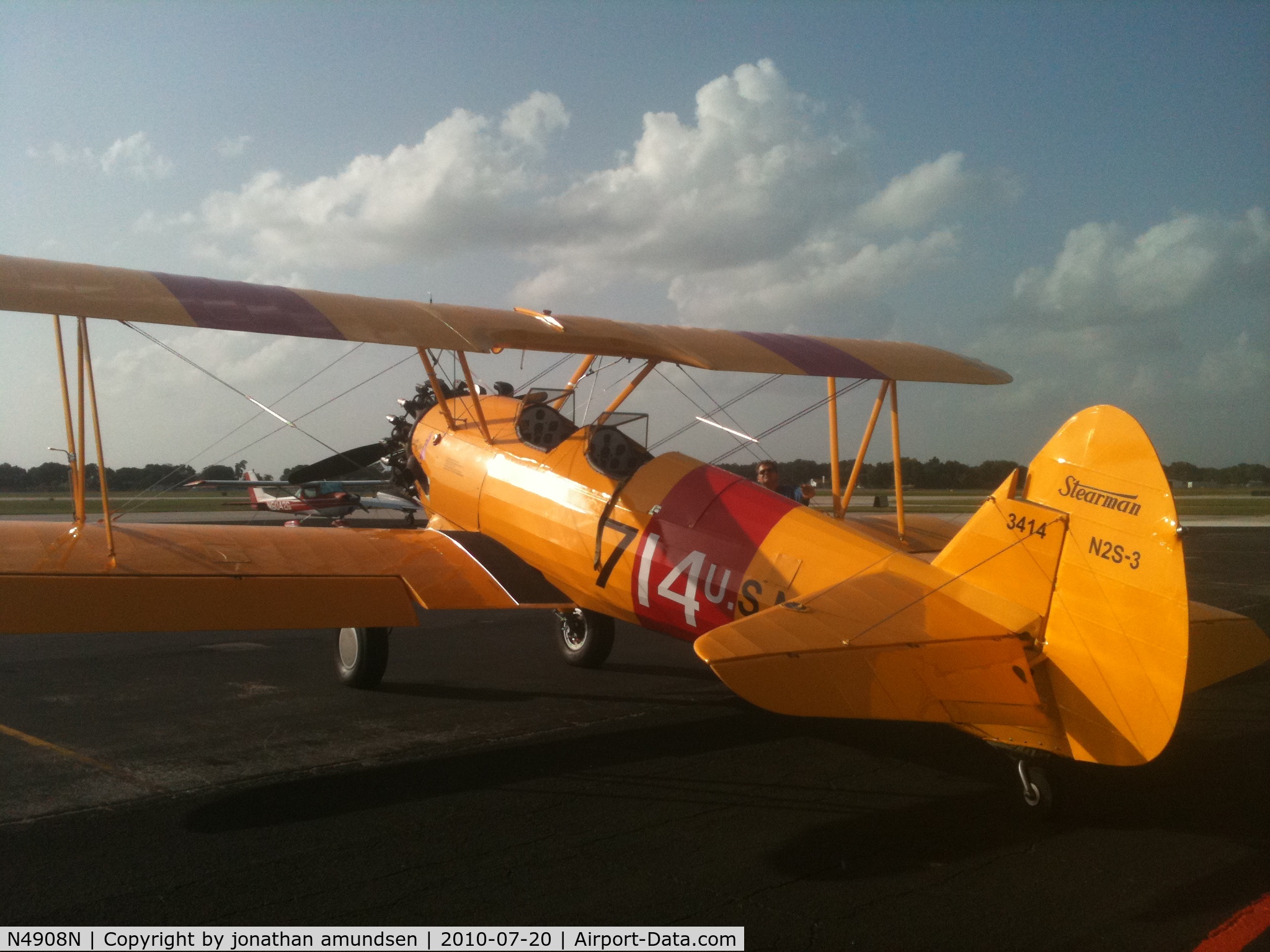 N4908N, 1940 Boeing A75L3 C/N 75-1191, just finished a complete restoration picture taken right before the test flight in winter haven fl