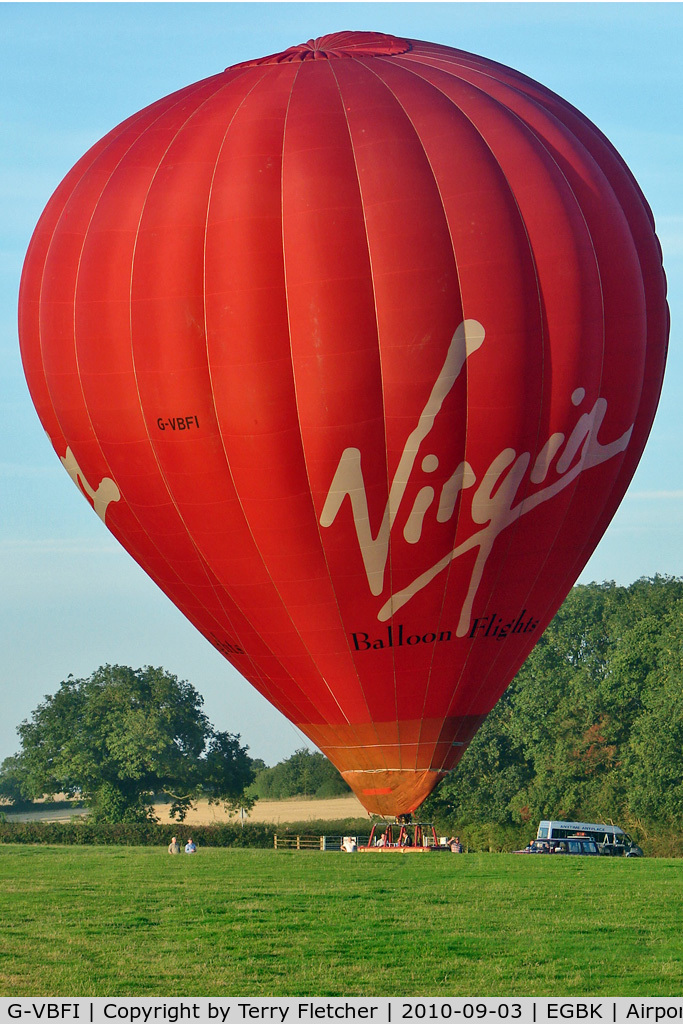 G-VBFI, 2007 Cameron Balloons Z-350 C/N 10986, Virgin Balloon in Sywell Car Park