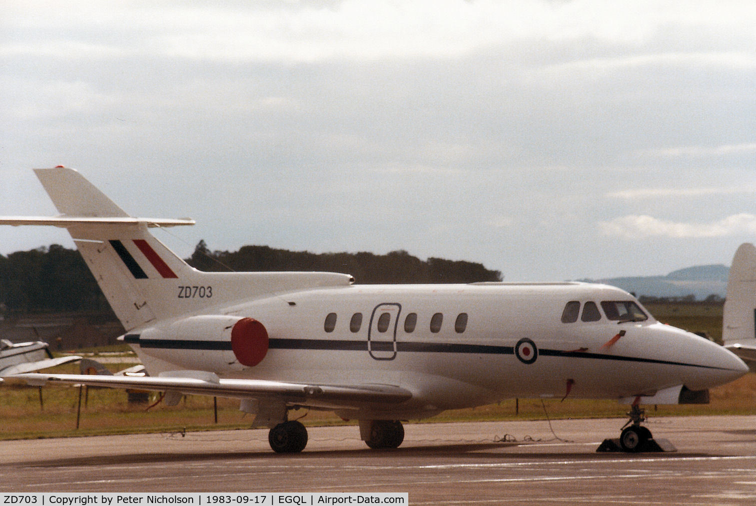 ZD703, British Aerospace BAe-125 CC.3 C/N 257183, BAe 125 CC.3 of 32 Squadron at RAF Northolt on the flight-line at the 1983 RAF Leuchars Airshow.