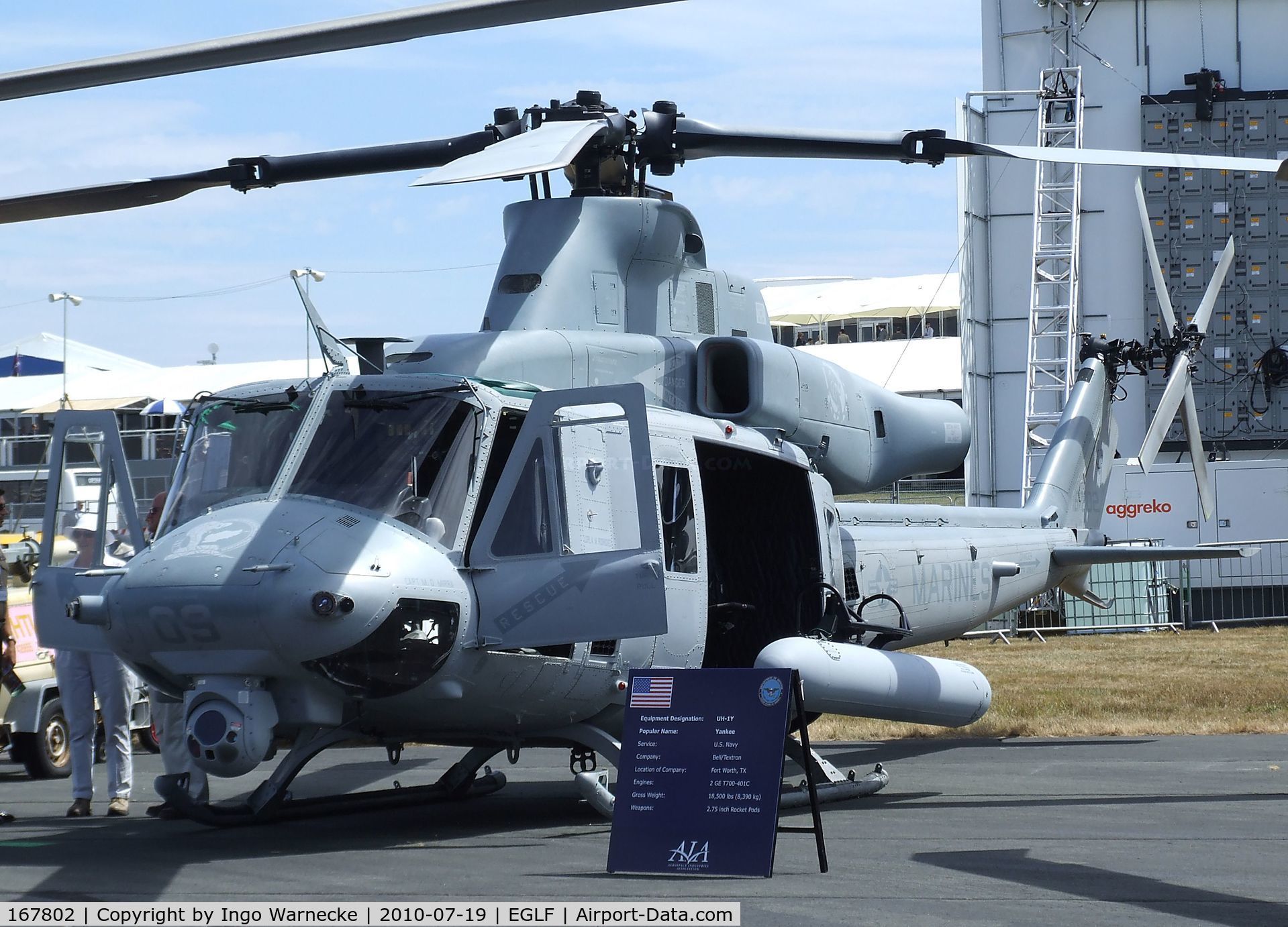 167802, Bell UH-1Y Venom C/N 55110, Bell UH-1Y of the USMC at 2010 Farnborough International