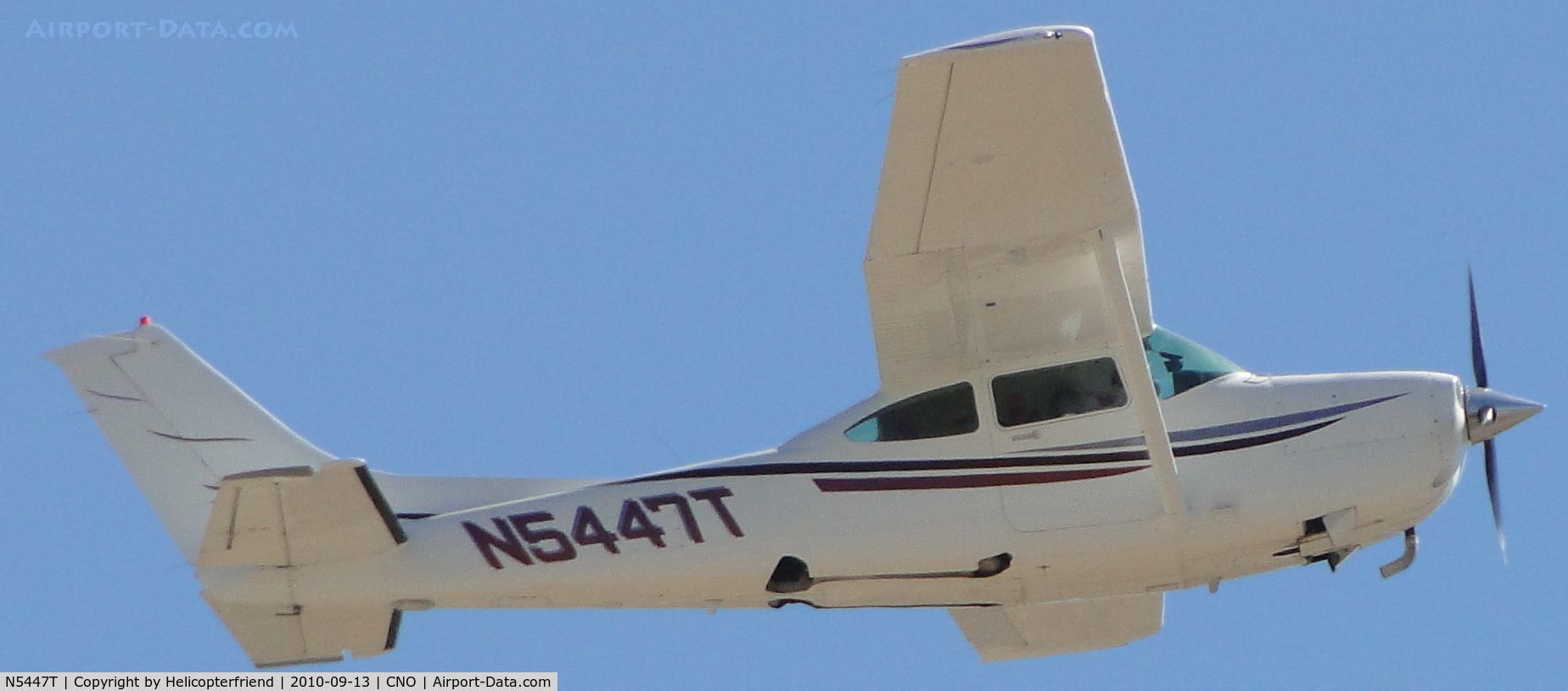 N5447T, 1982 Cessna TR182 Turbo Skylane RG C/N R18201868, Climbing out after take off from runway 26R
