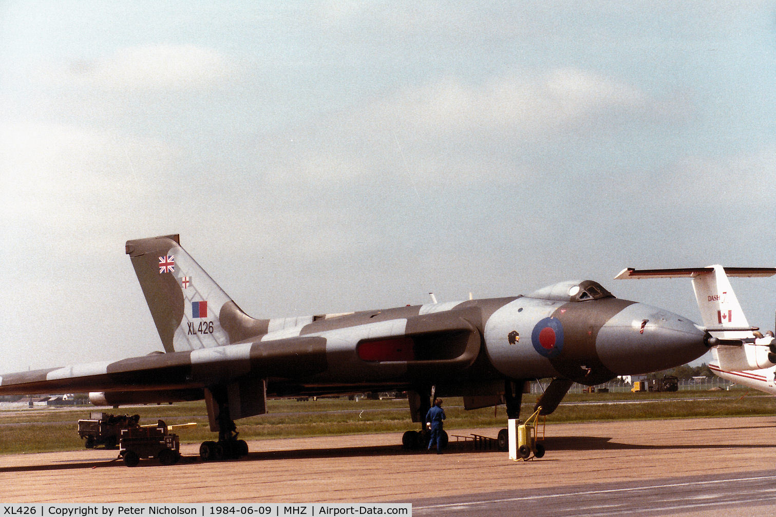XL426, 1962 Avro Vulcan B.2 C/N Set 44, Vulcan B.2 of RAF Waddington's 50 Squadron on the flight-line at the 1984 RAF Mildenhall Air Fete.