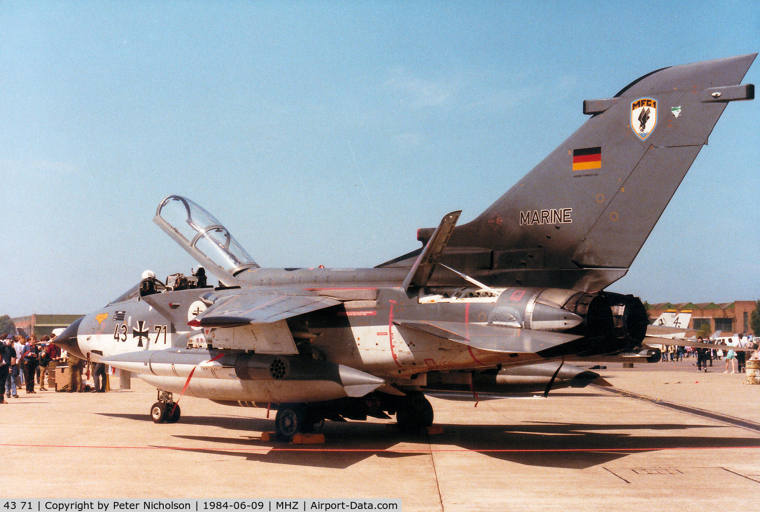 43 71, Panavia Tornado IDS C/N 186/GS044/4071, Marineflieger 1 Tornado IDS on display at the 1984 RAF Mildenhall Air Fete.