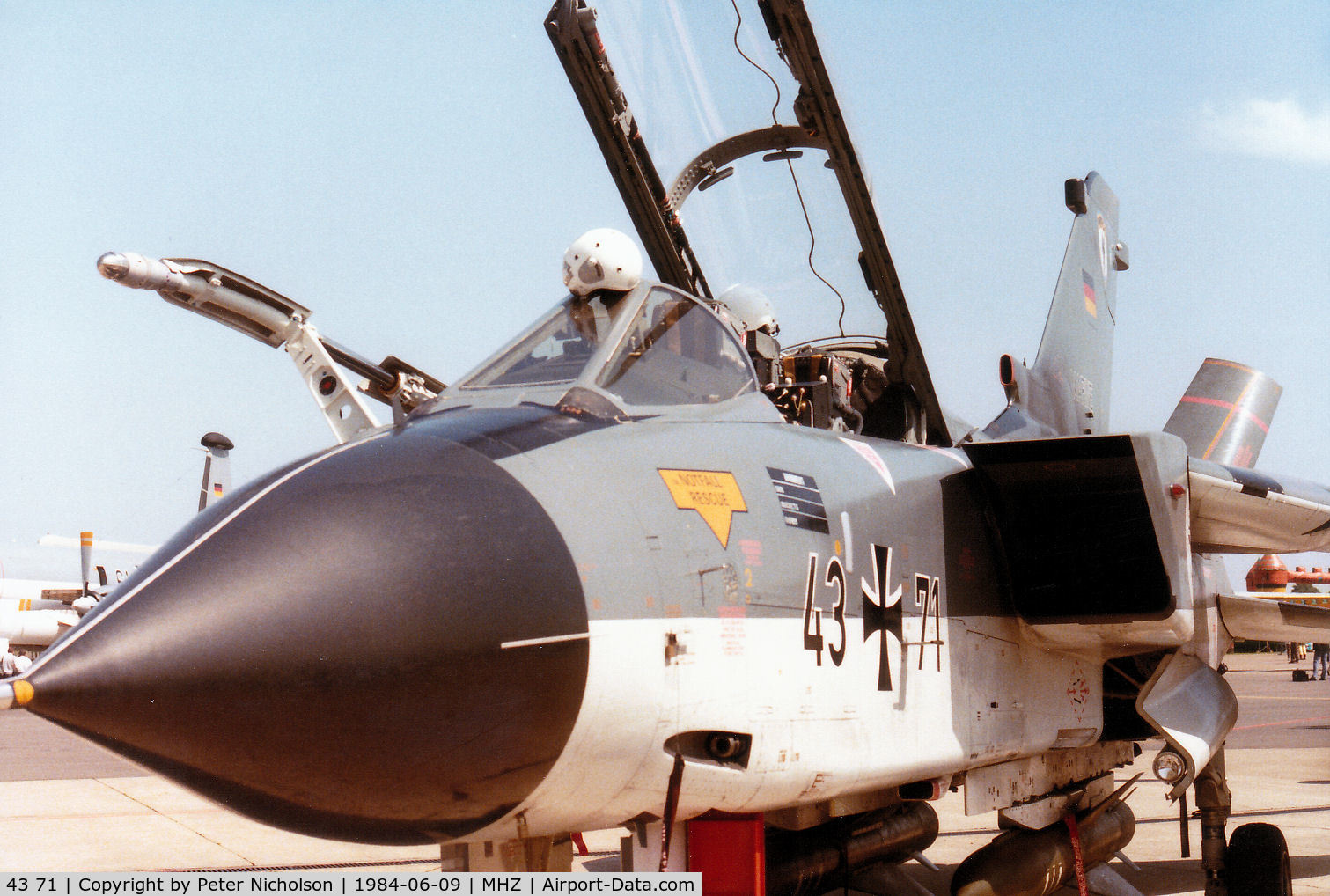 43 71, Panavia Tornado IDS C/N 186/GS044/4071, Another view of the Jagel-based Tornado IDS of MFG-1 on display at the 1984 RAF Mildenhall Air Fete.