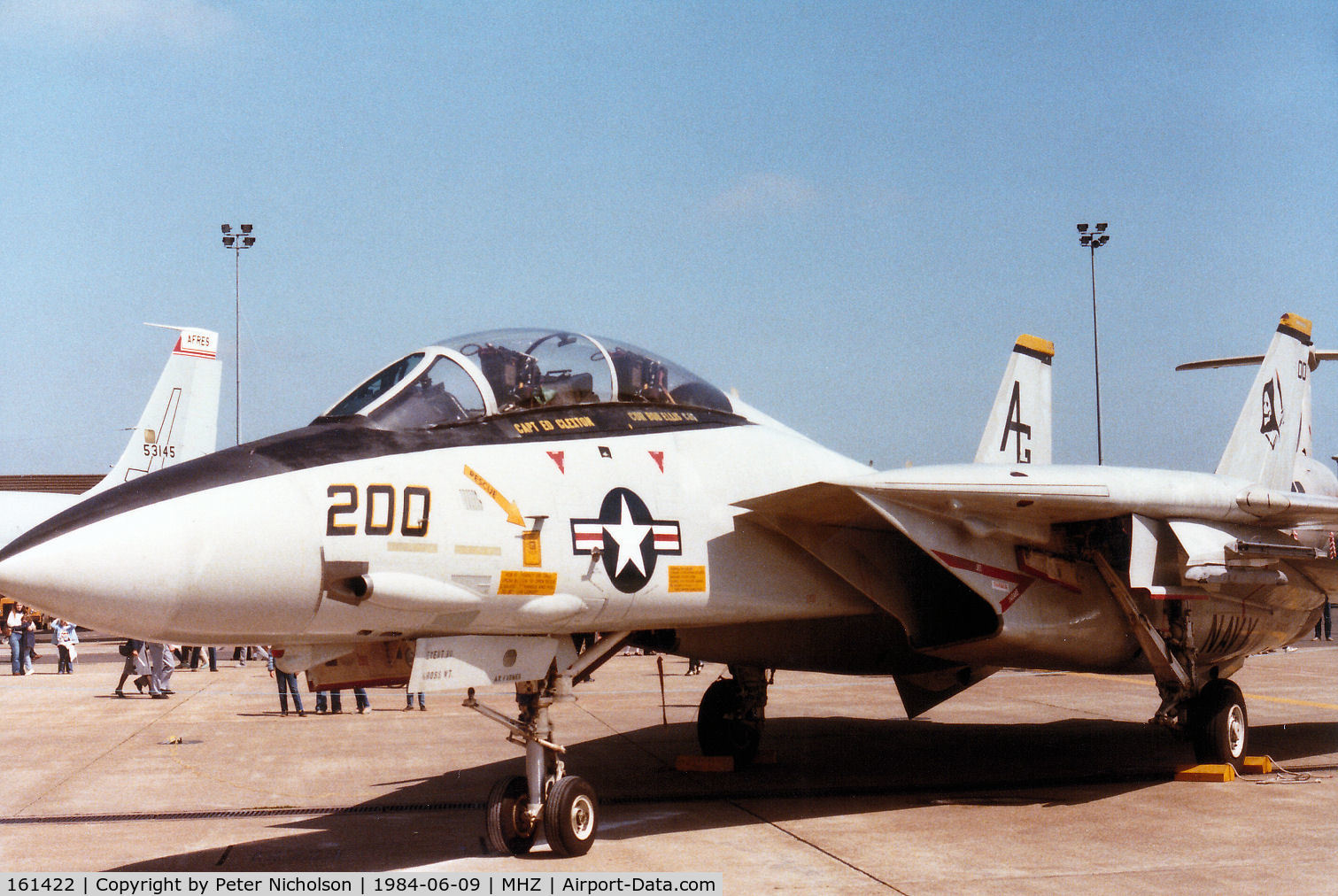 161422, Grumman F-14A Tomcat C/N 432, F-14A Tomcat of Fighter Squadron VF-142 aboard the USS Dwight D Eisenhower on display at the 1984 RAF Mildenhall Air Fete.