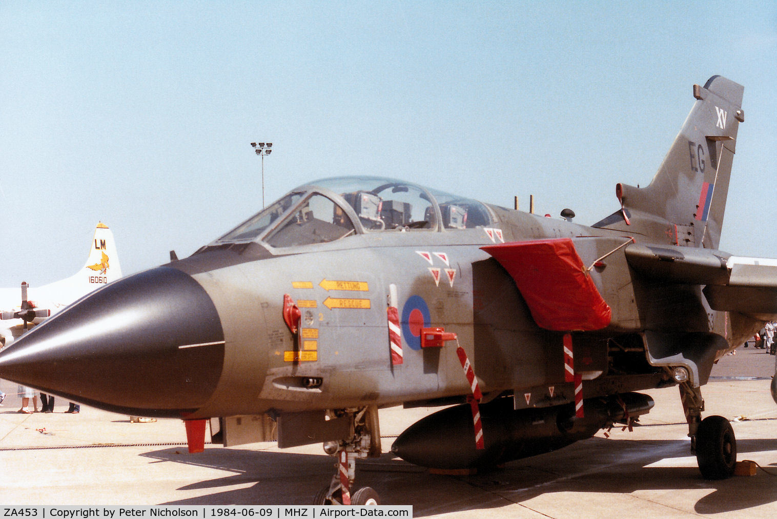 ZA453, 1983 Panavia Tornado GR.1B C/N BS083/249/3119, Another view of the RAF Bruggen Tornado GR.1 of 15 Squadron on display at the 1984 RAF Mildenhall Air Fete.