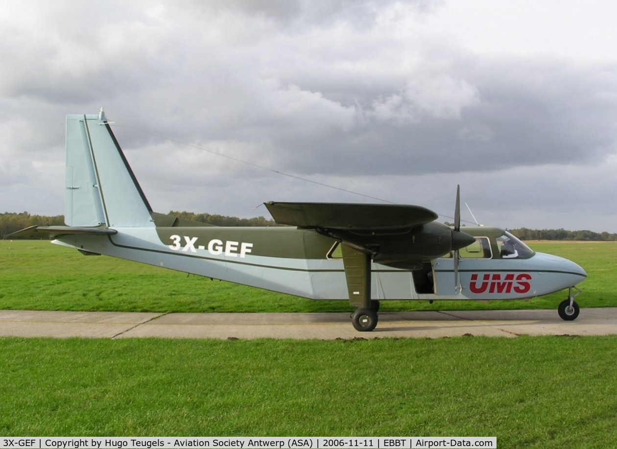 3X-GEF, Britten-Norman BN-2A-21 Islander C/N 466, Former Belgian Air Force B-01