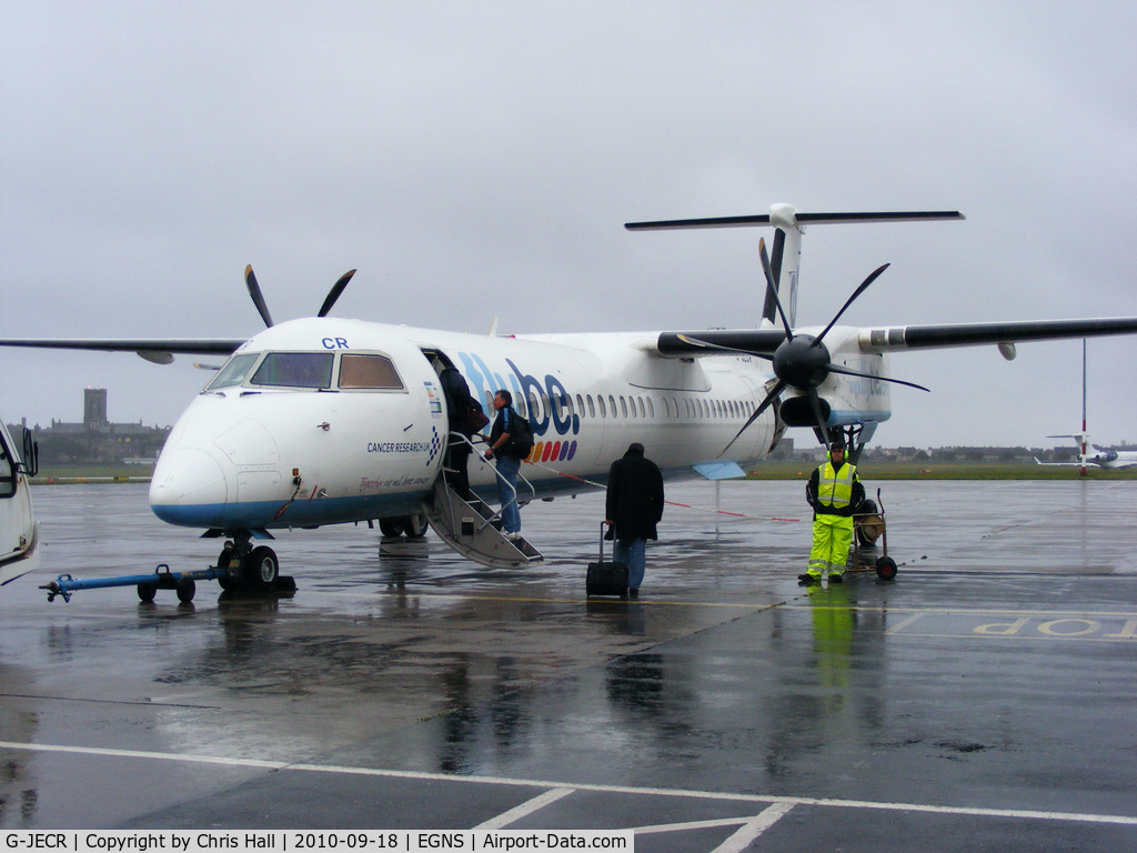 G-JECR, 2006 De Havilland Canada DHC-8-402Q Dash 8 C/N 4139, our flight home from the Isle of Man back to Liverpool Airport
