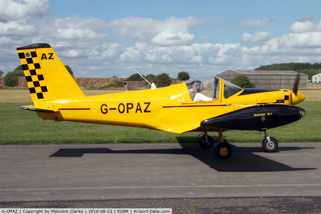 G-OPAZ, 2001 Pazmany PL-2 C/N PFA 069-10673, Pazmany PL-2 at Breighton's Summer Madness & All Comers Fly-In in August 2010.