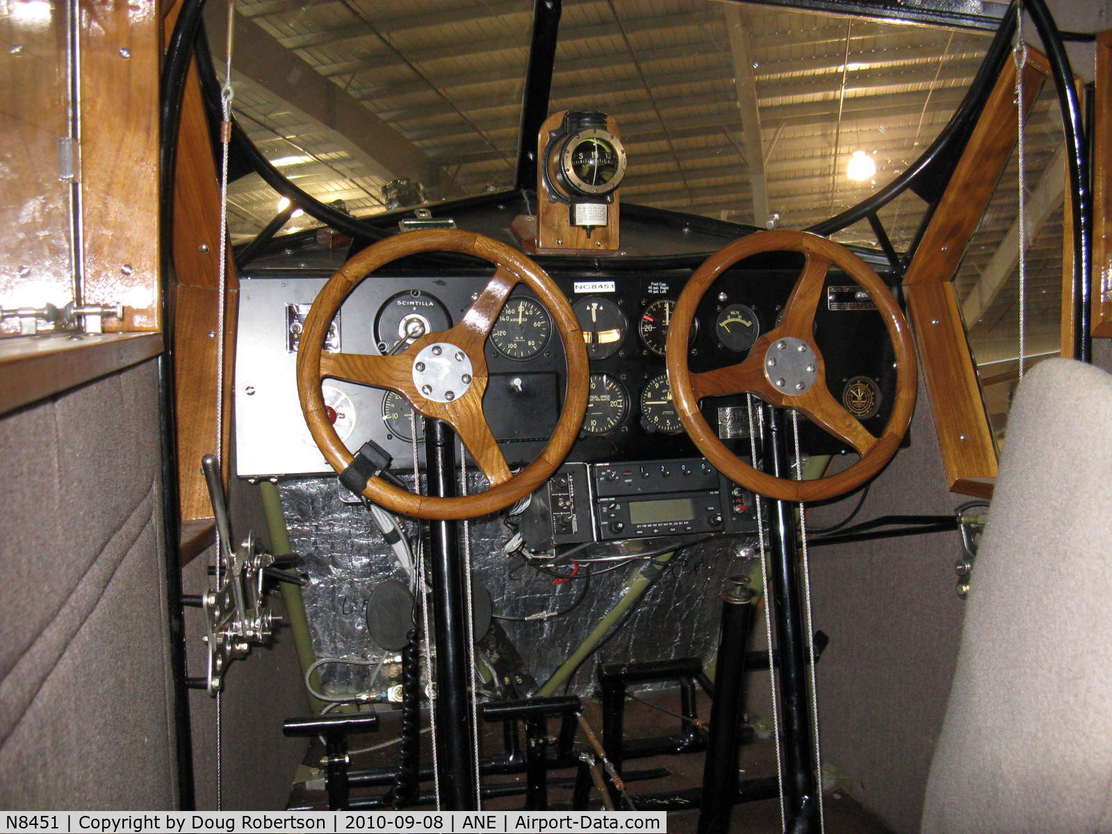 N8451, 1929 Buhl CA-3E C/N 57, 1929 Buhl CA-3E SPORT AIRSEDAN, Curtiss-Wright Whirlwind R-975-28 derated to 330 Hp, near-vintage panel, at Golden Wings Museum