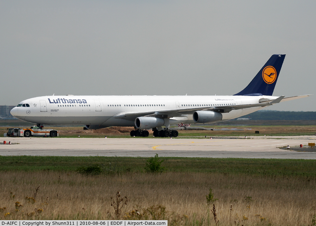 D-AIFC, 2000 Airbus A340-313X C/N 379, Trackted to the terminal... from Lufthansa Techniks...