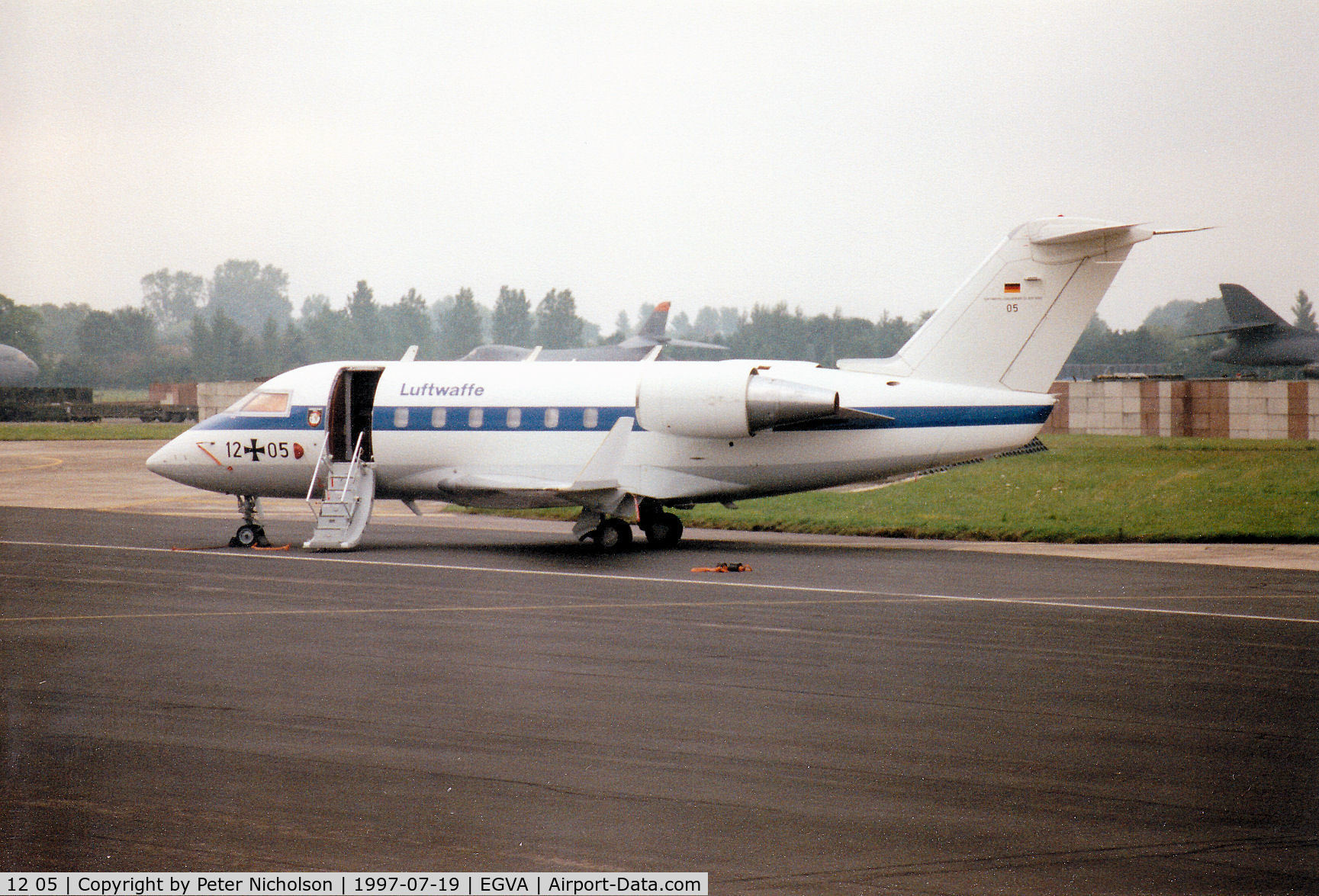 12 05, 1986 Canadair Challenger 601 (CL-600-2A12) C/N 3053, German Air Force Challenger of the FBS VIP Flight on the flight-line at the 197 Intnl Air Tattoo at RAF Fairford.