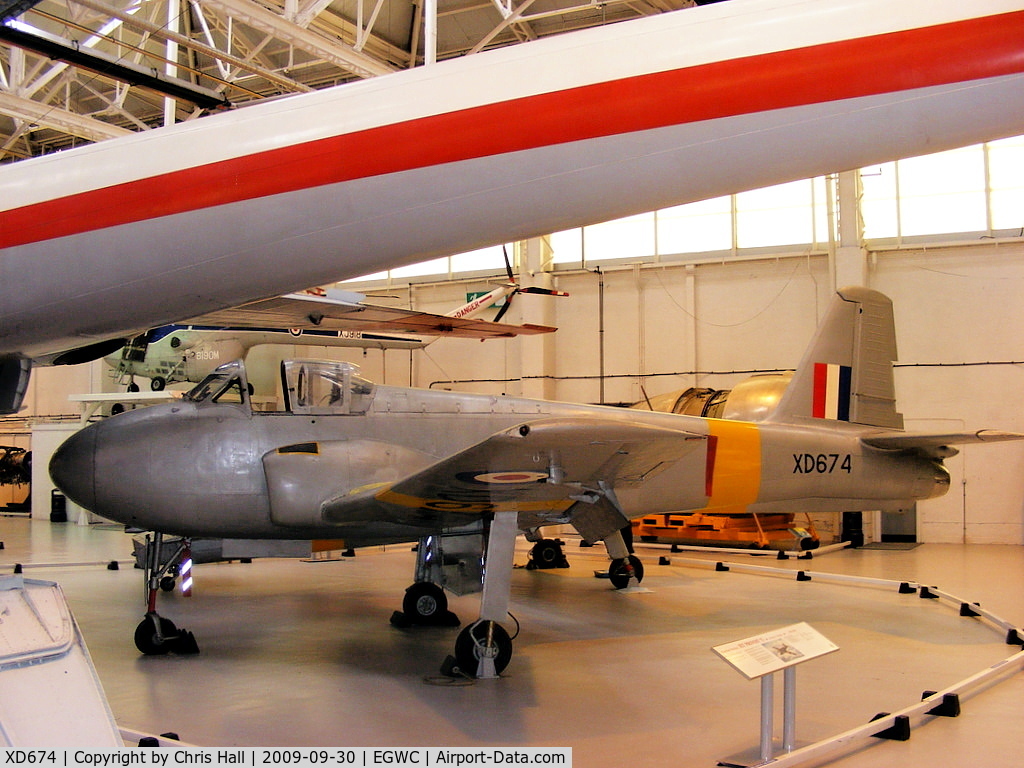 XD674, 1955 Hunting Percival P-84 Jet Provost T.1 C/N PAC/84/001, Preserved at the RAF Museum, Cosford