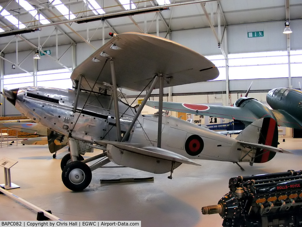 BAPC082, 1937 Hawker Afghan Hind C/N 41H/81899, The Hind was a development of the Hart and was supplied to the Royal Air Force as an interim type to permit the formation of new bomber squadrons during the early expansion schemes prior to the outbreak of the Second World War.