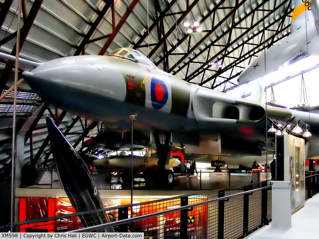 XM598, 1963 Avro Vulcan B.2 C/N Set 62, The Museum's aircraft XM598 was selected as reserve aircraft for the bombing raids on Port Stanley airfield during the Falklands campaign and on six occasions was airborne heading for the Falklands.
