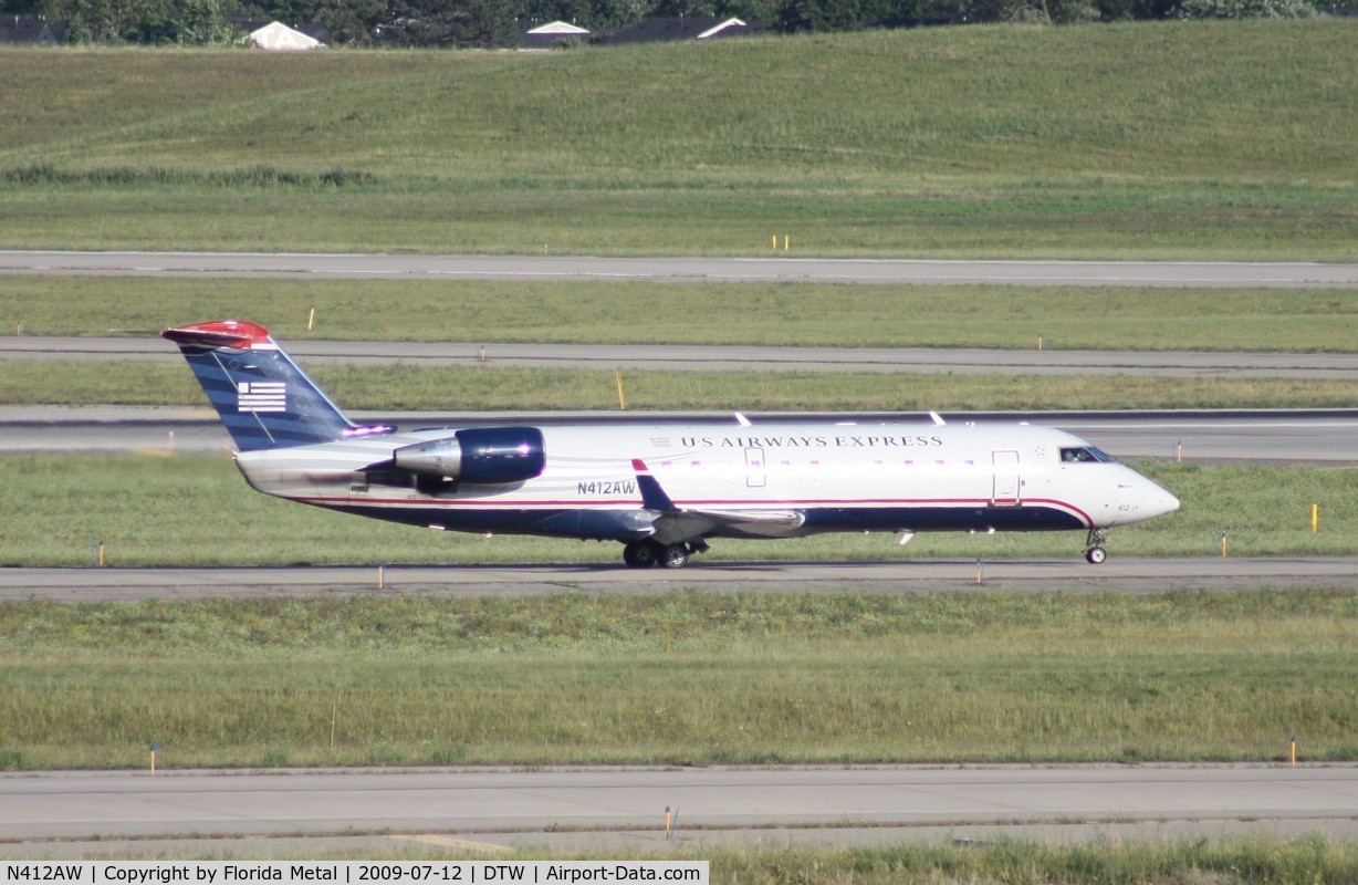 N412AW, 2001 Bombardier CRJ-200LR (CL-600-2B19) C/N 7582, US Airways Express CRJ-200