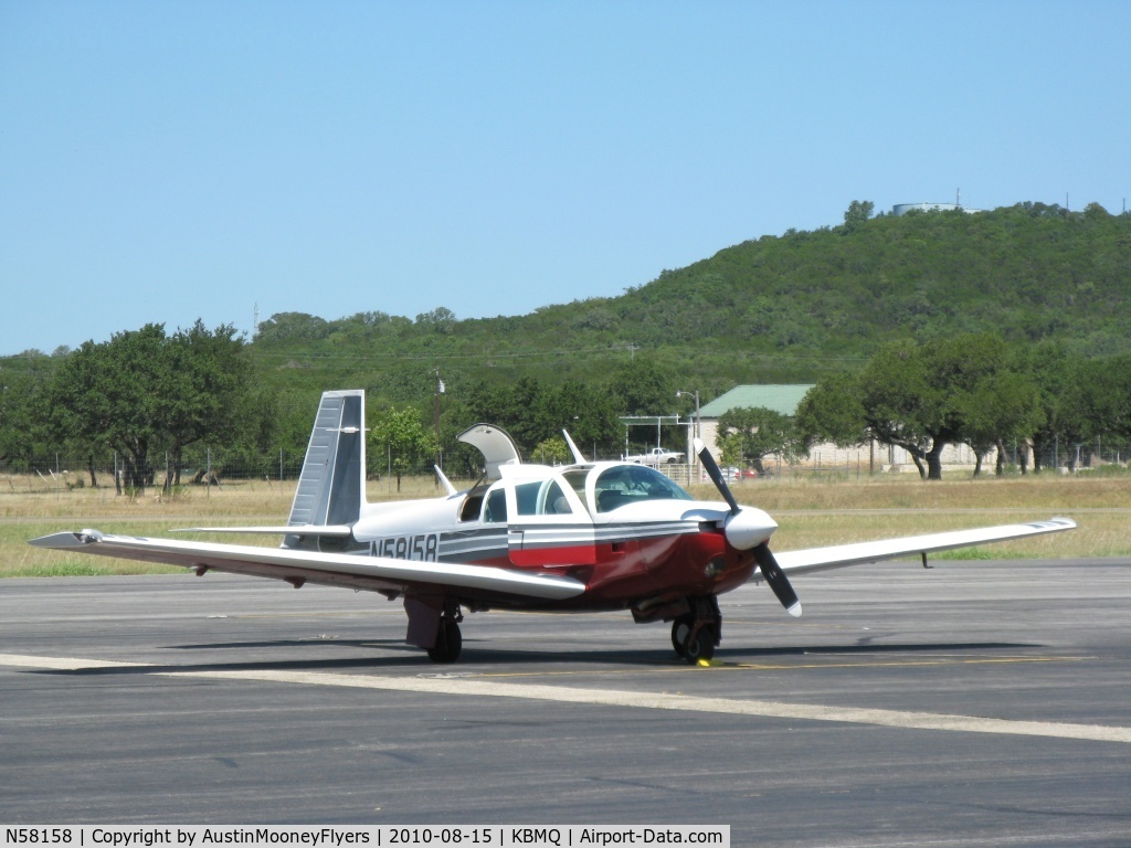 N58158, 1984 Mooney M20J 201 C/N 24-1509, Texas flying club Austin Mooney Flyers' Mooney M20J airplane.