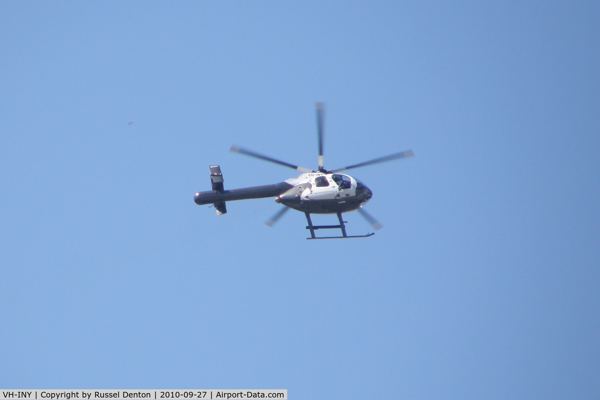 VH-INY, McDonnell Douglas MD-500N C/N LN002, This helicopter was seen flying around the Zillmere / Taigum area today on 27/09/2010 around 1:00 to 1:30