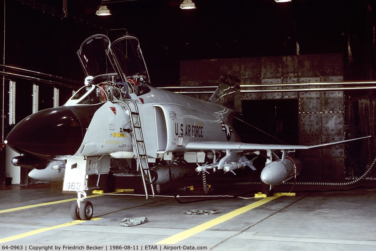 64-0963, 1964 McDonnell F-4D Phantom II C/N 1415, ready for the next QRA/Zulu Alert mission from Ramstein AB.