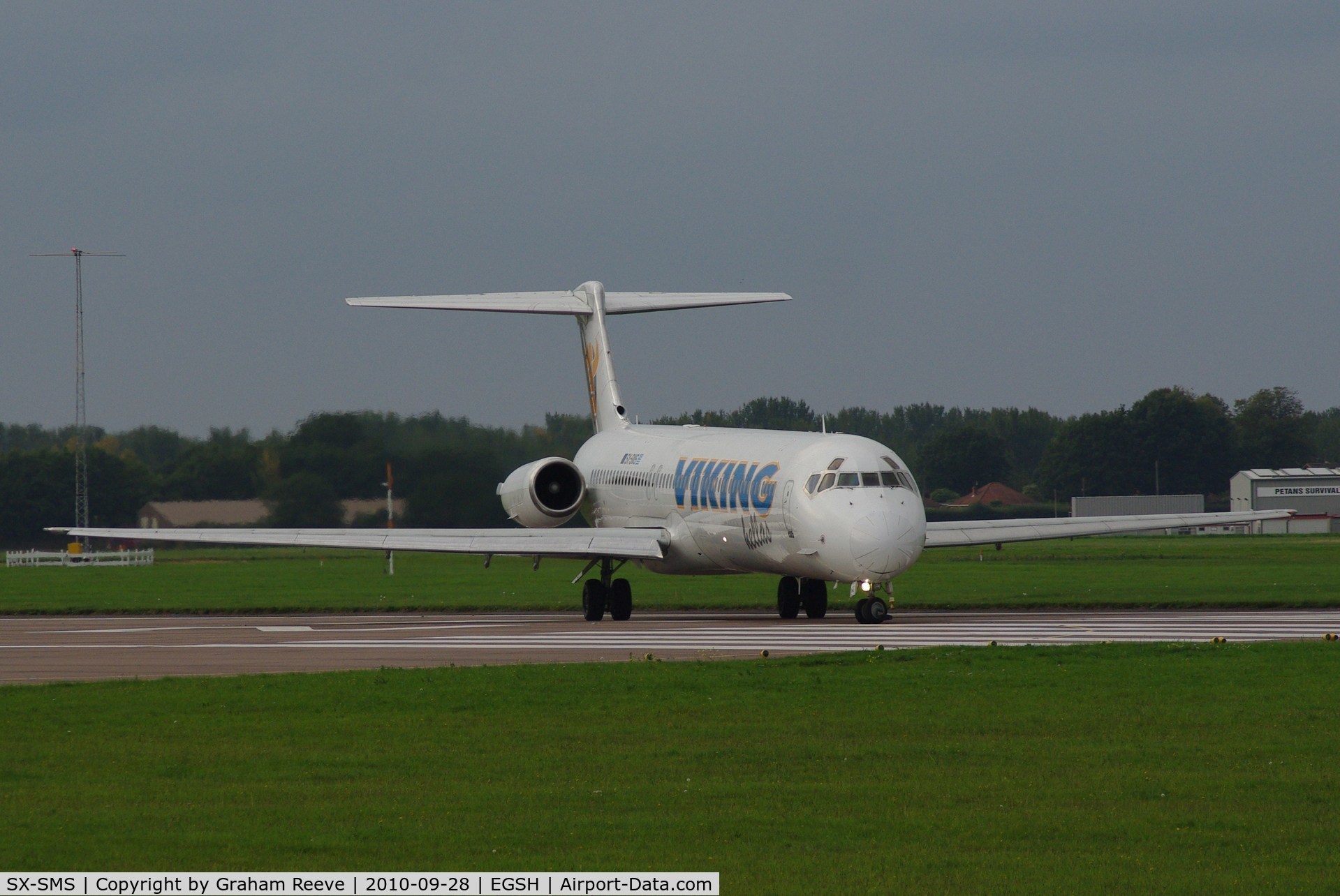 SX-SMS, 1989 McDonnell Douglas MD-83 (DC-9-83) C/N 49631, On the runway after landing.