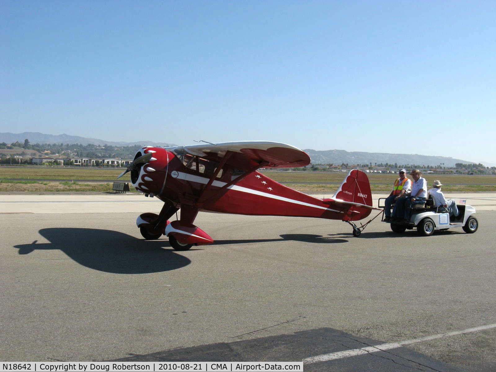 N18642, 1933 Monocoupe 110 C/N 6W53, 1933 Monocoupe 110, Warner Scarab 145 Hp radial, tow for airshow crowd safety