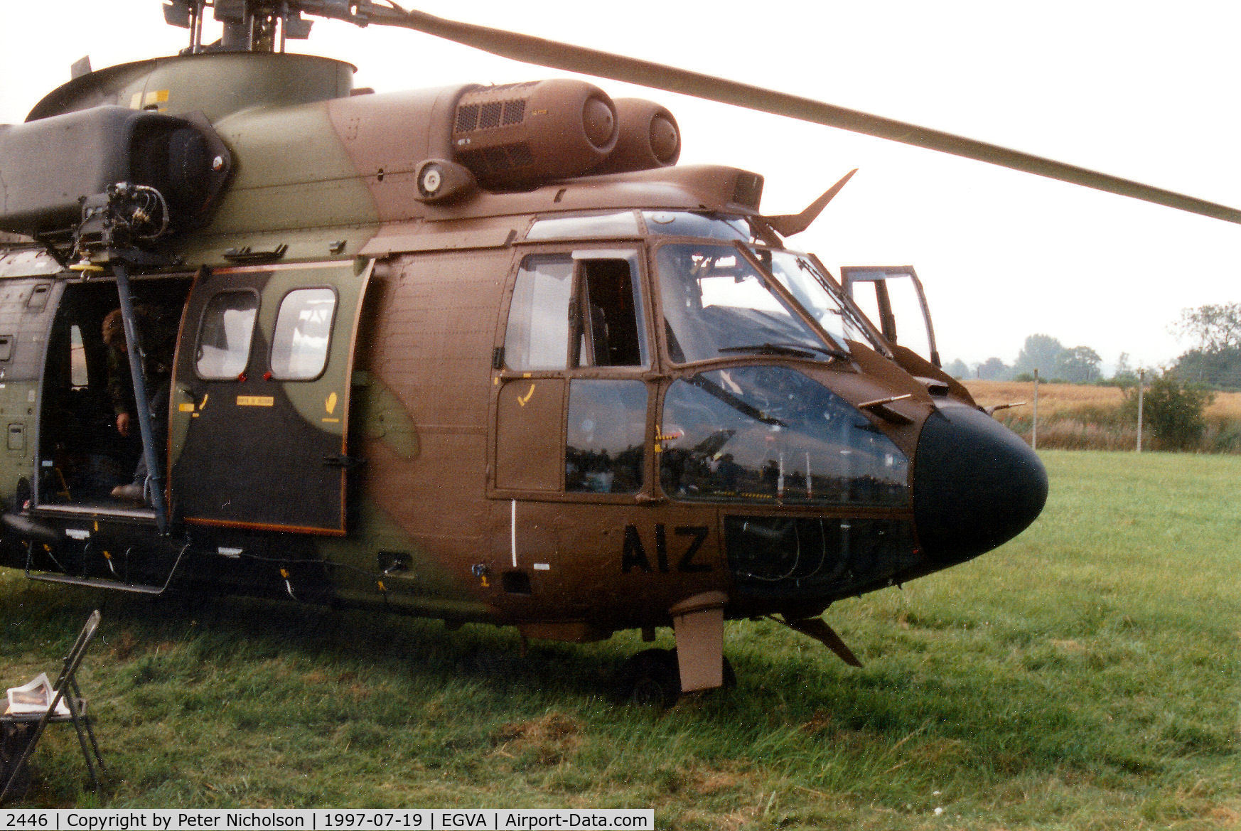2446, Aérospatiale AS-532UL Cougar C/N 2446, AS.532UL Cougar, callsign FMY 8455, of French Army's 4 RHCM on display at the 1997 Intnl Air Tattoo at RAF Fairford.