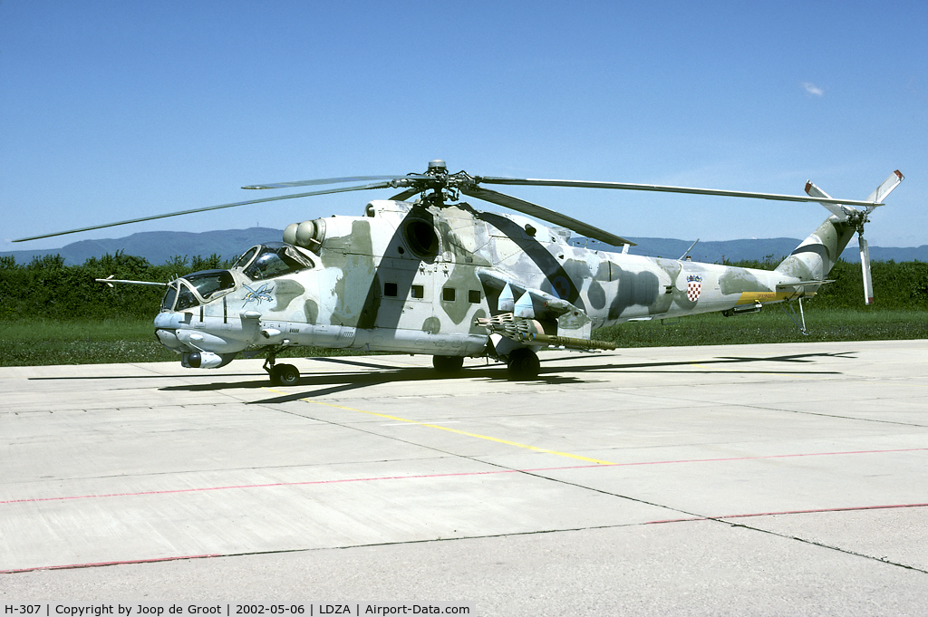 H-307, Mil Mi-24V Hind E C/N 3532424808779, The Mi-24 was intensively used in the battle for Krajina in 1995.