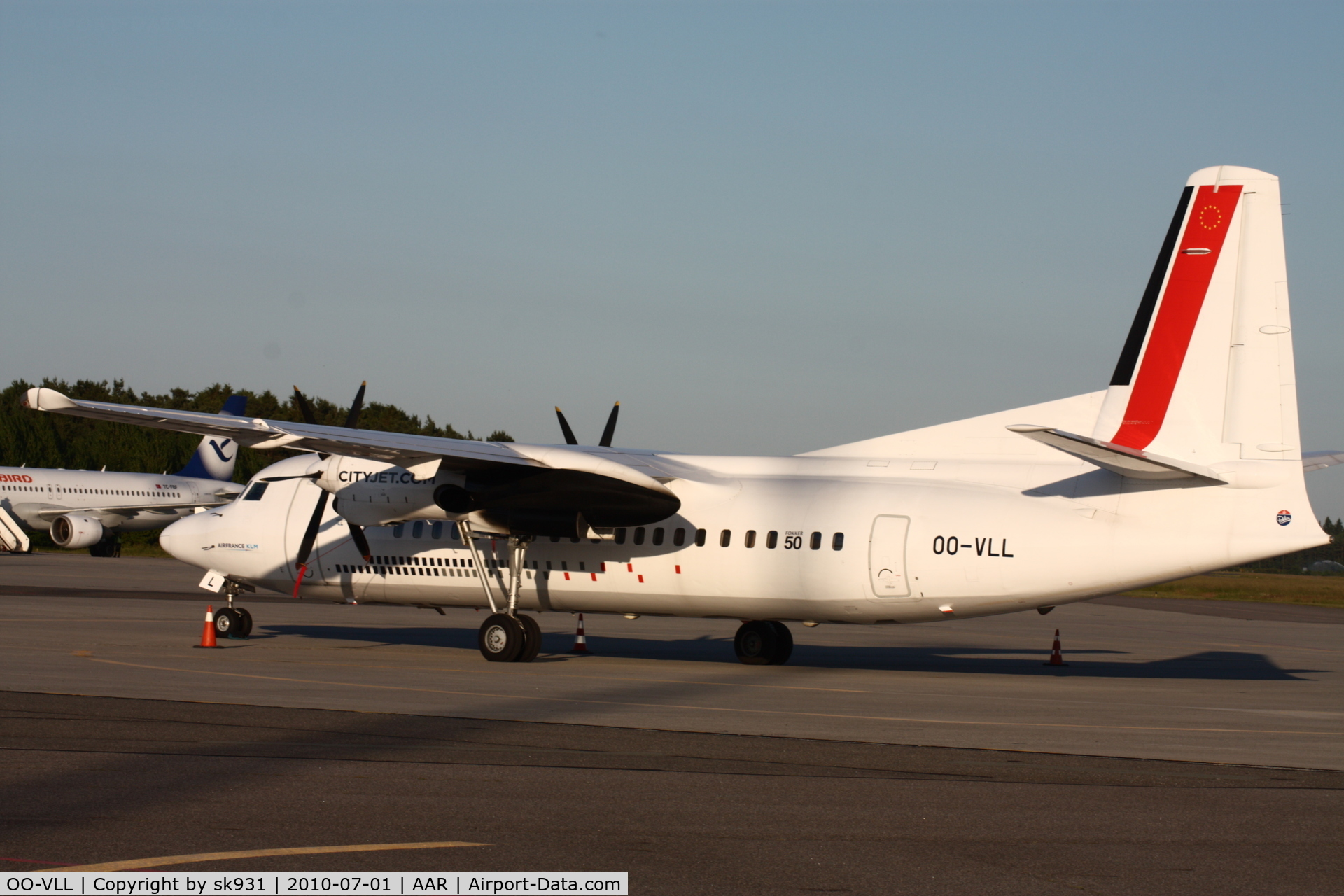 OO-VLL, 1989 Fokker 50 C/N 20144, Evening shot from my home airport