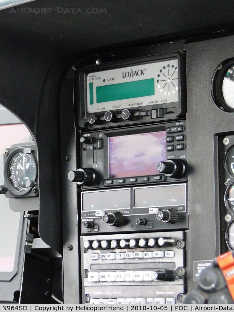 N964SD, Eurocopter AS-350B-2 Ecureuil Ecureuil C/N 3529, FTO's Lojack information provider screen