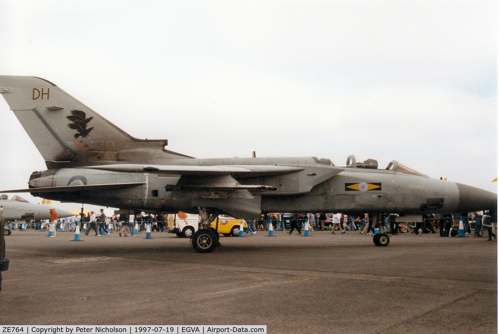 ZE764, 1988 Panavia Tornado F.3 C/N 3311, Tornado F.3, callsign Razor, of 11 Squadron at RAF Leeming on display at the 1997 Intnl Air Tattoo at RAF Fairford.
